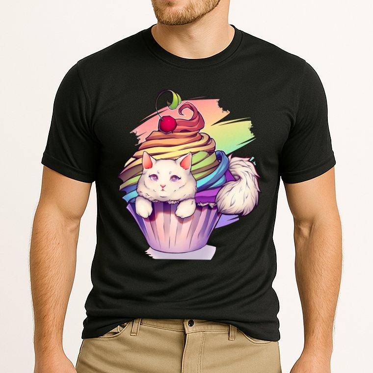 Rainbow Cupcake Kitten Cute Cat Cooling Performance Crew T-Shirt