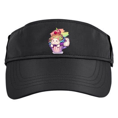 Rainbow Cupcake Kitten Cute Cat Adult Drive Performance Visor