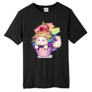 Rainbow Cupcake Kitten Cute Cat Tall Fusion ChromaSoft Performance T-Shirt