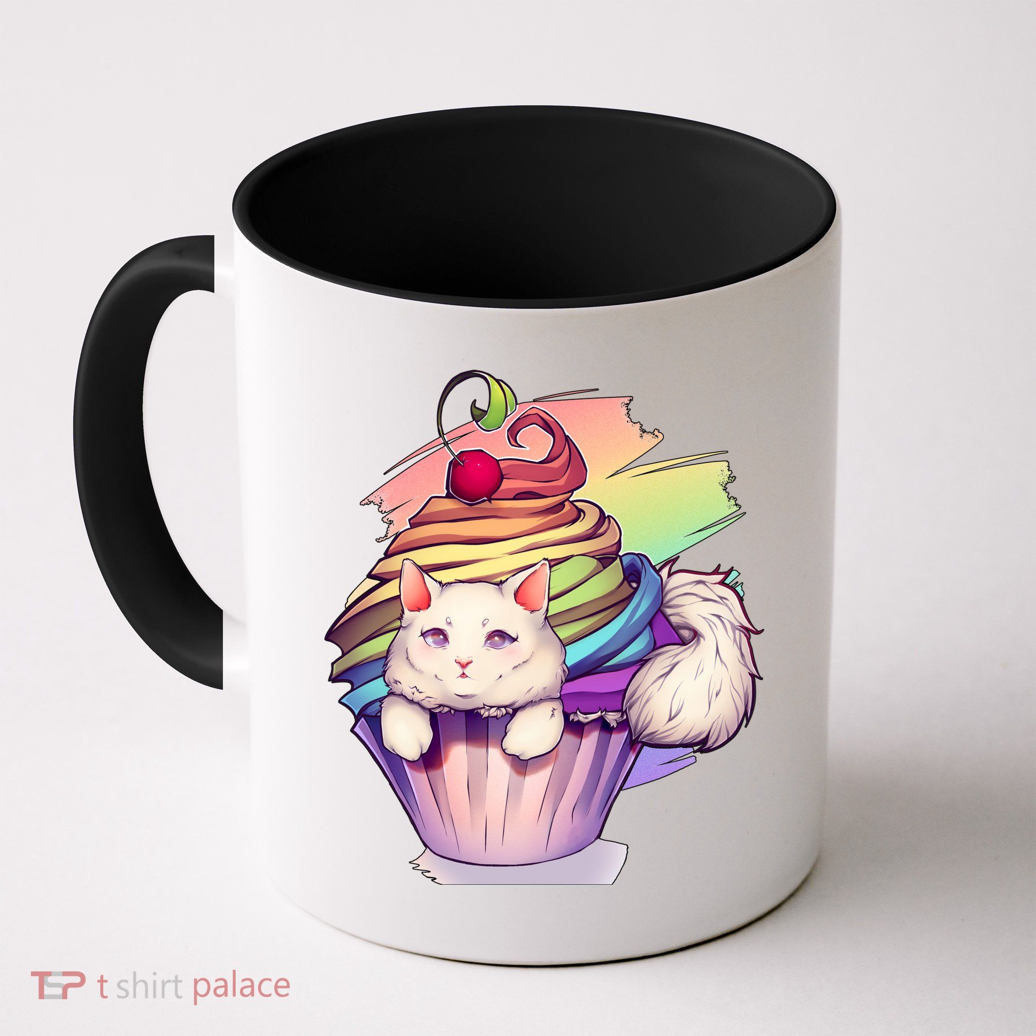 Rainbow Cupcake Kitten Cute Cat Coffee Mug