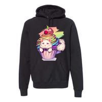 Rainbow Cupcake Kitten Cute Cat Premium Hoodie