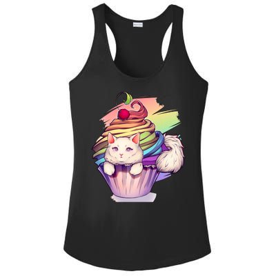 Rainbow Cupcake Kitten Cute Cat Ladies PosiCharge Competitor Racerback Tank