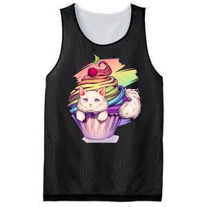 Rainbow Cupcake Kitten Cute Cat Mesh Reversible Basketball Jersey Tank