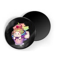 Rainbow Cupcake Kitten Cute Cat Magnet