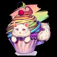 Rainbow Cupcake Kitten Cute Cat Magnet