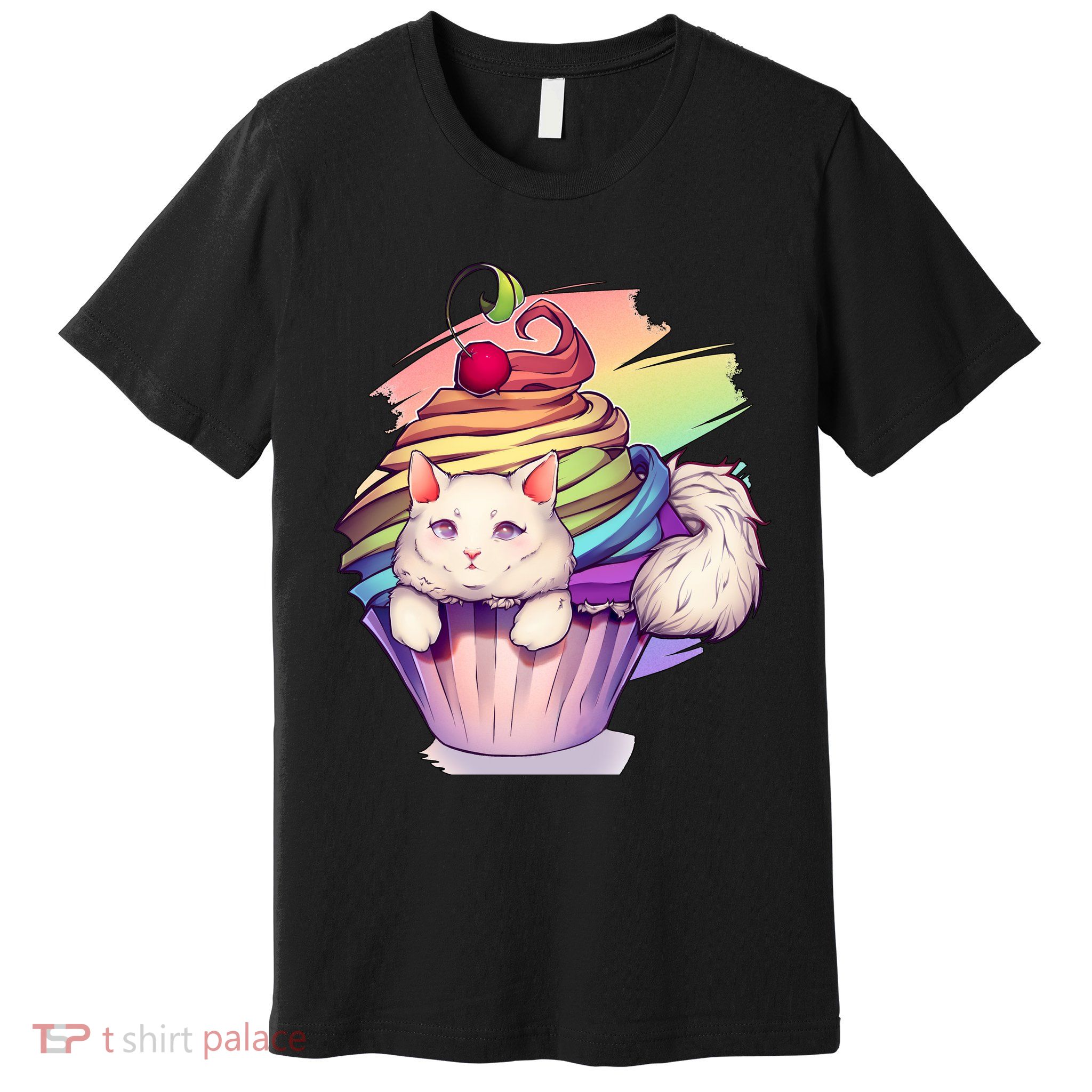 Rainbow Cupcake Kitten Cute Cat Premium T-Shirt
