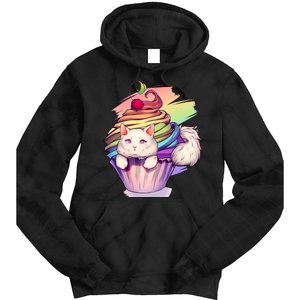 Rainbow Cupcake Kitten Cute Cat Tie Dye Hoodie