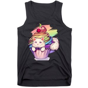 Rainbow Cupcake Kitten Cute Cat Tank Top