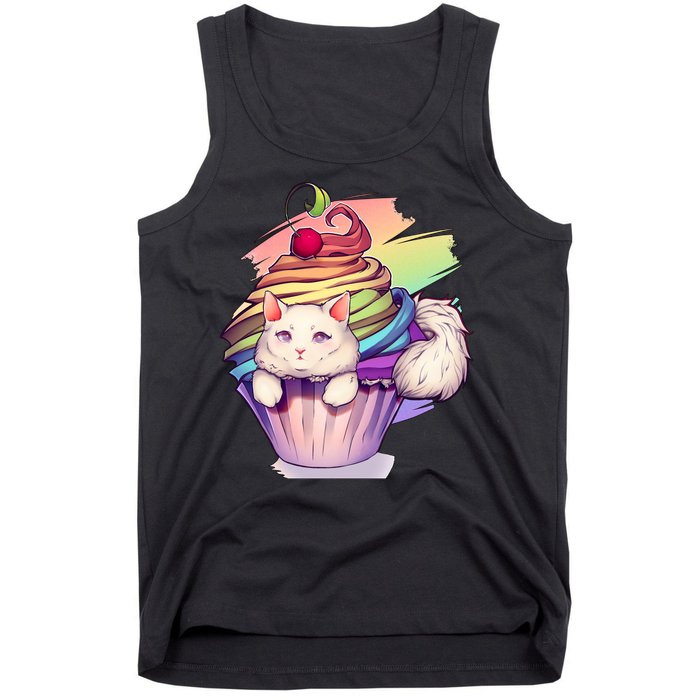 Rainbow Cupcake Kitten Cute Cat Tank Top