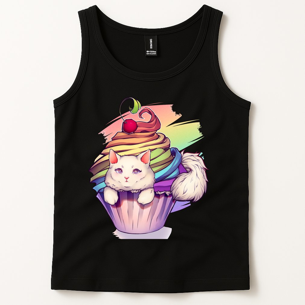 Rainbow Cupcake Kitten Cute Cat Tank Top