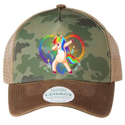 Rainbow Dabbing Unicorn Legacy Tie Dye Trucker Hat