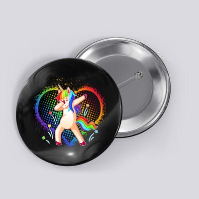 Rainbow Dabbing Unicorn Button