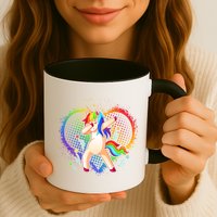 Rainbow Dabbing Unicorn Mug