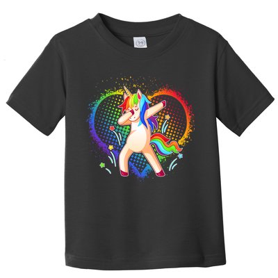 Rainbow Dabbing Unicorn Toddler T-Shirt