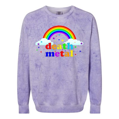 Rainbow Death Metal Logo Colorblast Crewneck Sweatshirt