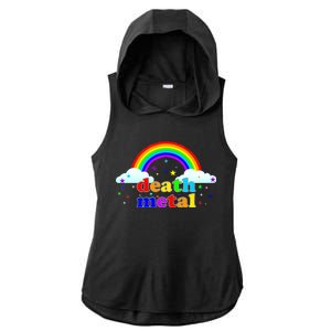 Rainbow Death Metal Logo Ladies PosiCharge Tri-Blend Wicking Draft Hoodie Tank