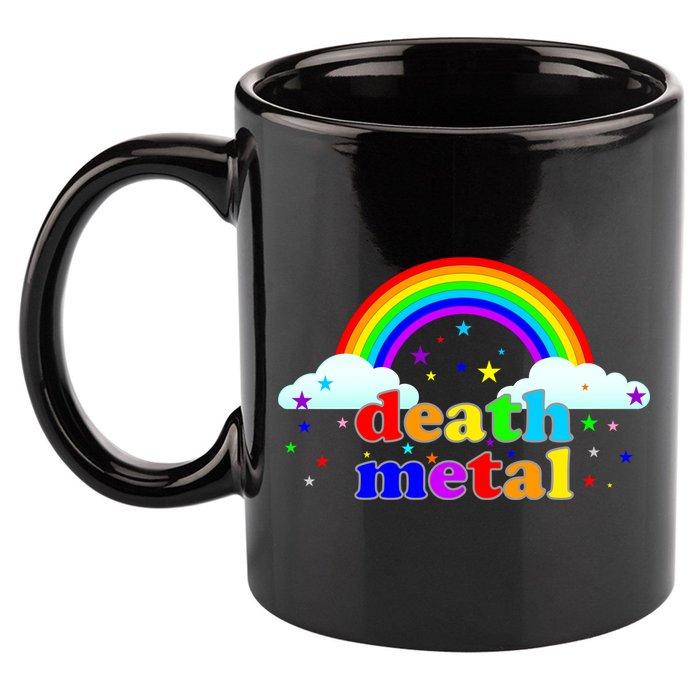 Rainbow Death Metal Logo 11oz C Handle Ceramic Mug