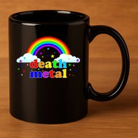 Rainbow Death Metal Logo 11oz C Handle Ceramic Mug