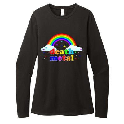 Rainbow Death Metal Logo Womens CVC Long Sleeve Shirt