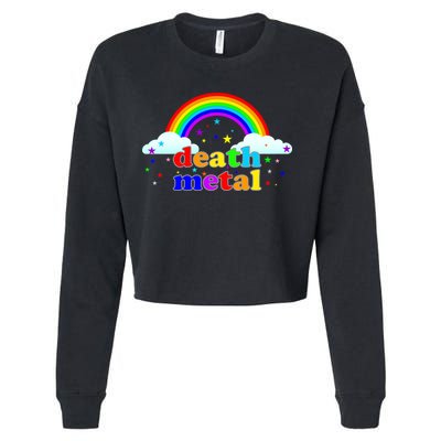 Rainbow Death Metal Logo Cropped Pullover Crew