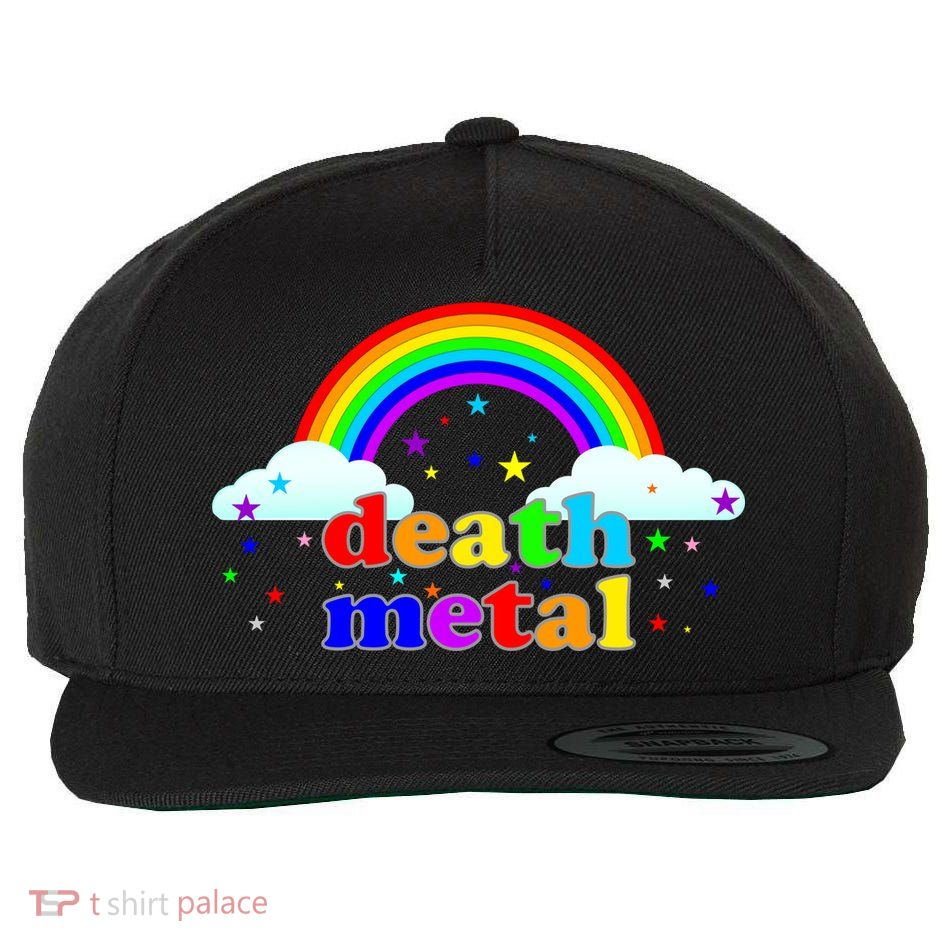 Rainbow Death Metal Logo Wool Snapback Cap