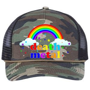 Rainbow Death Metal Logo Retro Rope Trucker Hat Cap