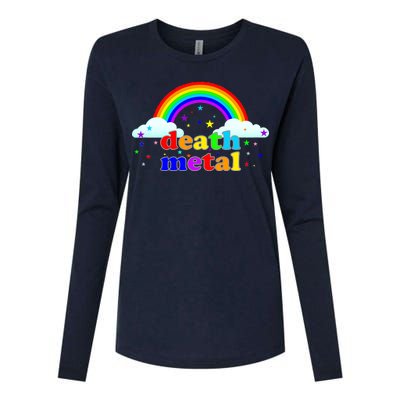 Rainbow Death Metal Logo Womens Cotton Relaxed Long Sleeve T-Shirt