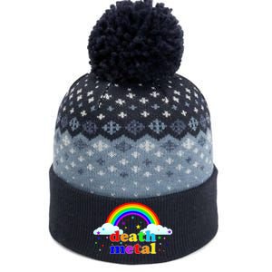 Rainbow Death Metal Logo The Baniff Cuffed Pom Beanie