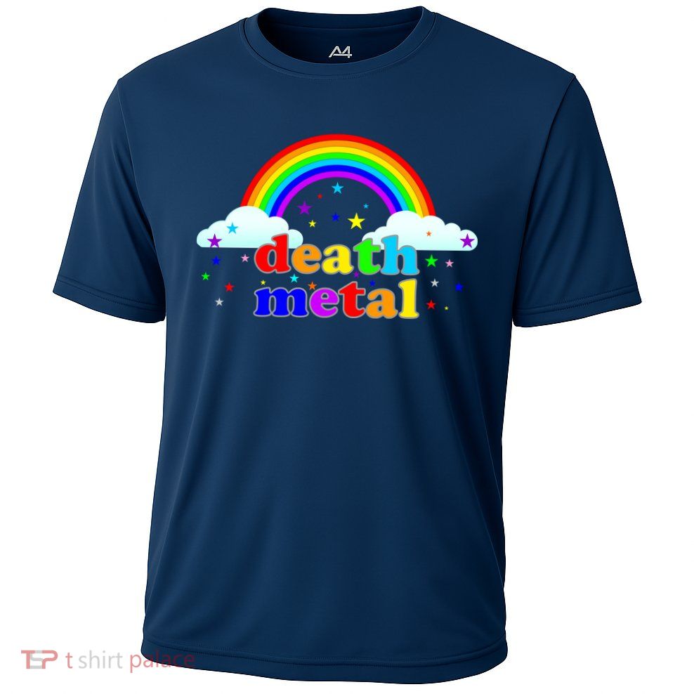 Rainbow Death Metal Logo Cooling Performance Crew T-Shirt