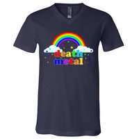 Rainbow Death Metal Logo V-Neck T-Shirt