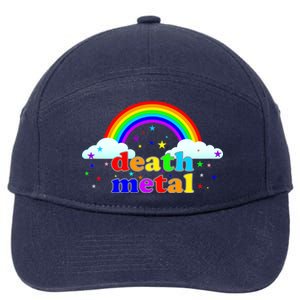 Rainbow Death Metal Logo 7-Panel Snapback Hat