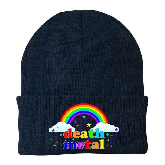 Rainbow Death Metal Logo Knit Cap Winter Beanie