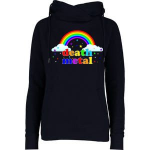 Rainbow Death Metal Logo Womens Funnel Neck Pullover Hood