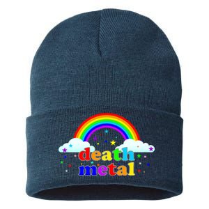 Rainbow Death Metal Logo Sustainable Knit Beanie