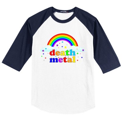 Rainbow Death Metal Logo Baseball Sleeve Shirt