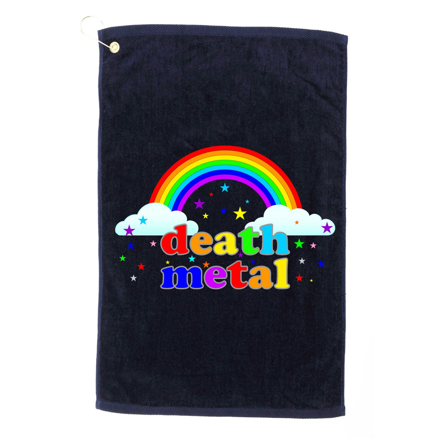 Rainbow Death Metal Logo Golf Towel