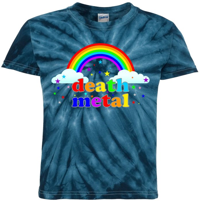 Rainbow Death Metal Logo Kids Tie-Dye T-Shirt