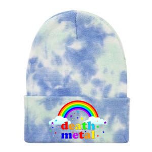 Rainbow Death Metal Logo Tie Dye 12in Knit Beanie