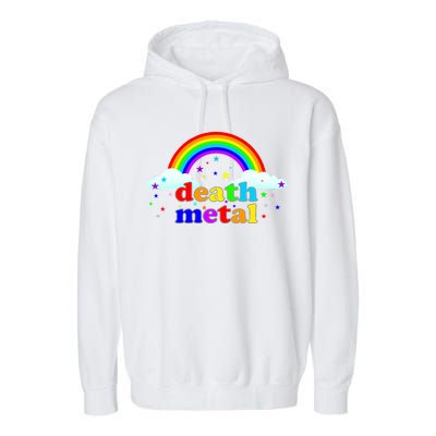 Rainbow Death Metal Logo Garment-Dyed Fleece Hoodie