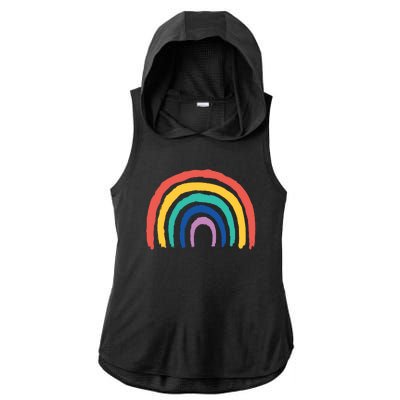 Rainbow Drawing Ladies PosiCharge Tri-Blend Wicking Draft Hoodie Tank