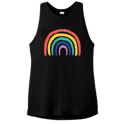 Rainbow Drawing Ladies PosiCharge Tri-Blend Wicking Tank