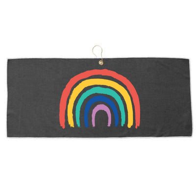 Rainbow Drawing Large Microfiber Waffle Golf Towel