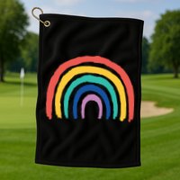 Rainbow Drawing Golf Towel