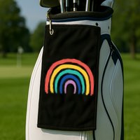 Rainbow Drawing Golf Towel