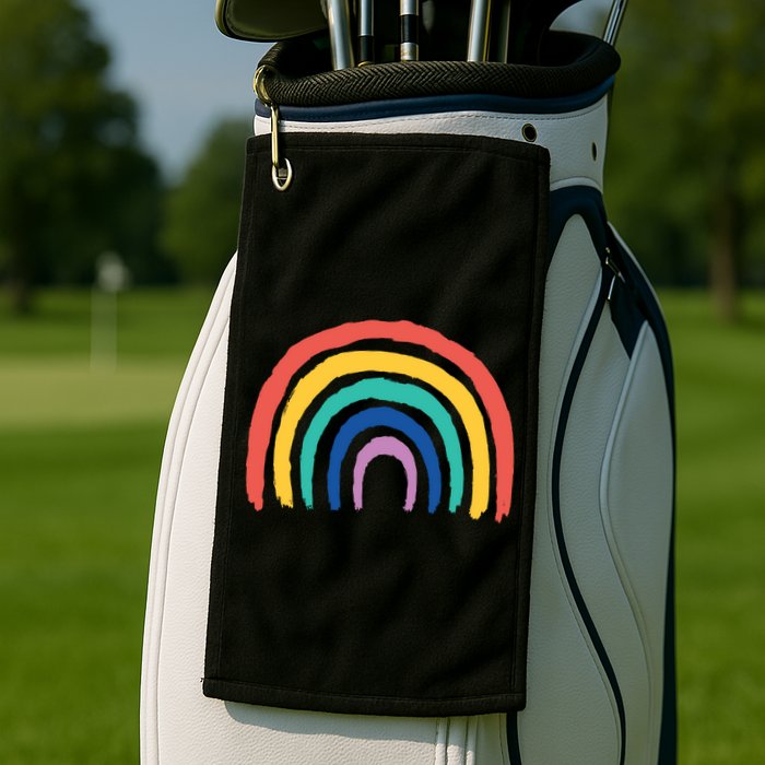 Rainbow Drawing Golf Towel