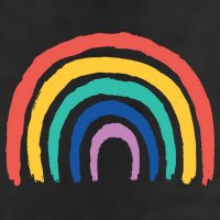 Rainbow Drawing Golf Towel