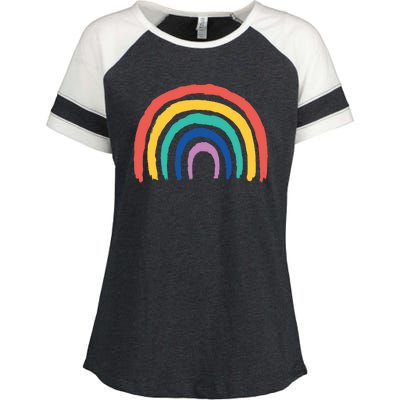 Rainbow Drawing Enza Ladies Jersey Colorblock Tee