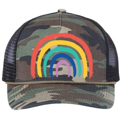 Rainbow Drawing Retro Rope Trucker Hat Cap