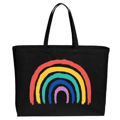 Rainbow Drawing Cotton Canvas Jumbo Tote