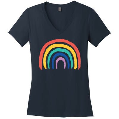 Rainbow Drawing Women's V-Neck T-Shirt